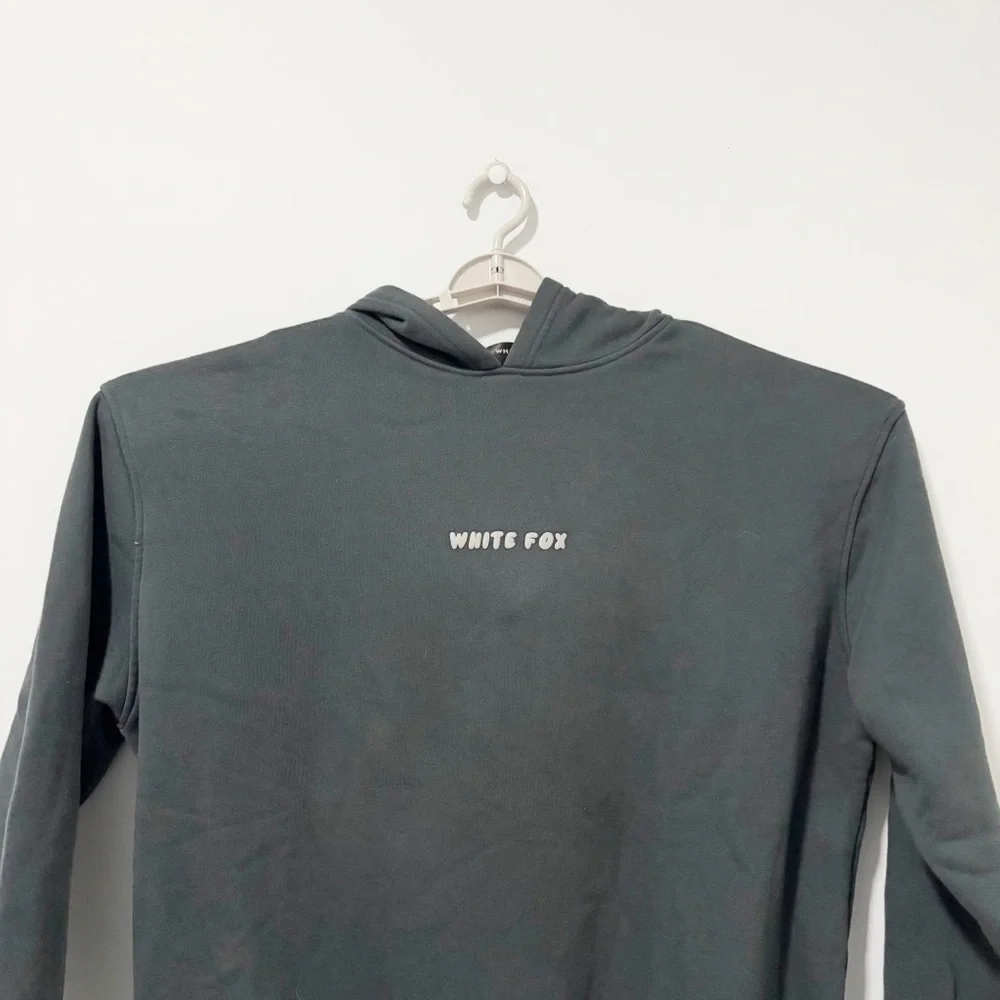 White Fox Boutique Leisure Hoodie Womens Sz L/XL Dark Gray Oversized Sweatshirt - Picture 2 of 8